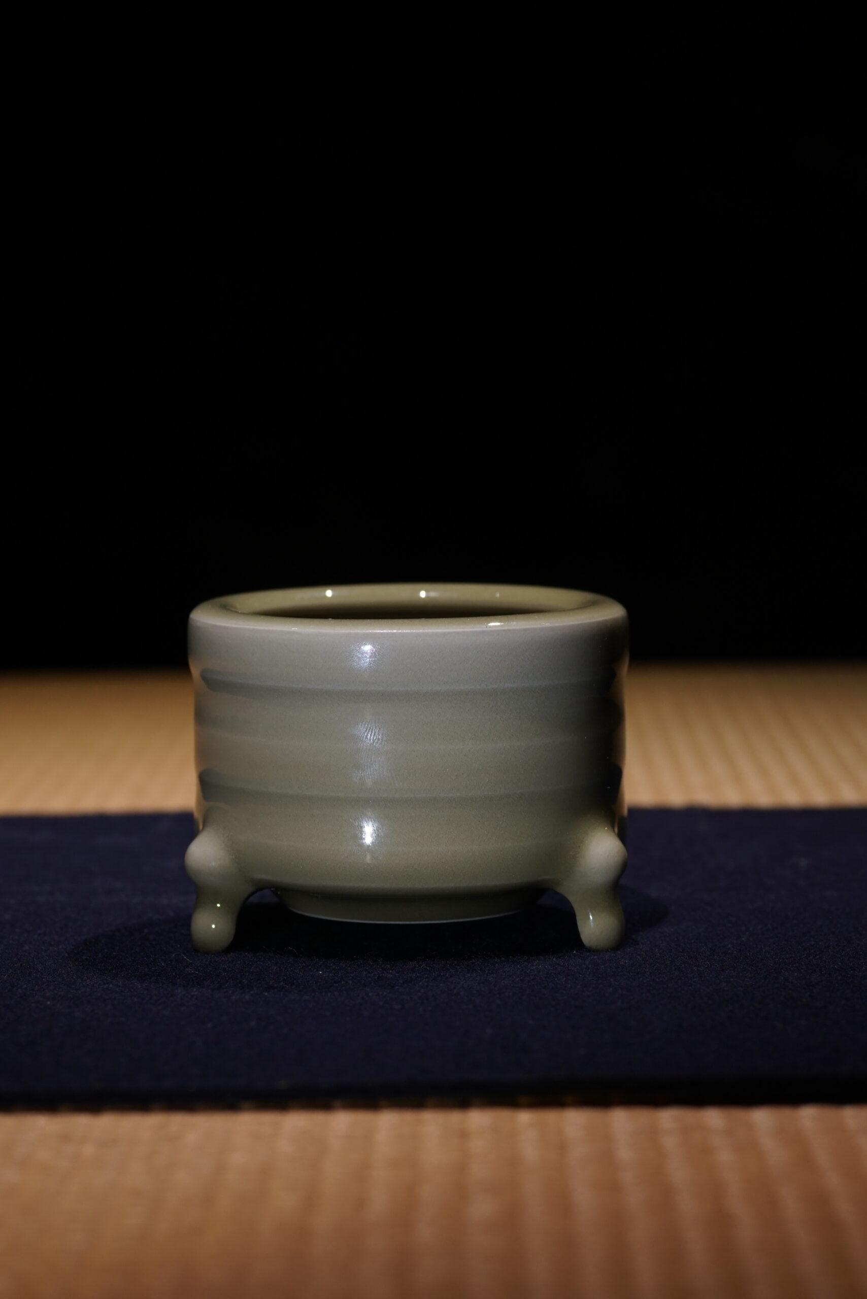 柴烧 窑变奁式香炉